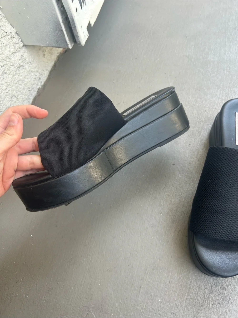 Steve Madden Black Padded Slide Sandals